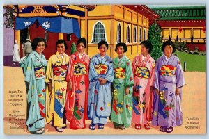 c1934 Japan Tea Hall Costume Girls Century Of Progress Chicago Illinois Postcard