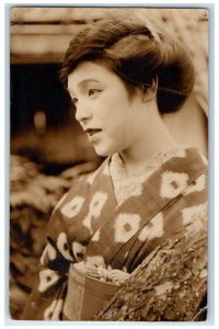 c1910's Pretty Woman Japanese Geisha RPPC Photo Unposted Antique Postcard