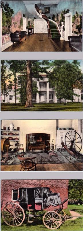 4 Handcolored Postcard  THE HERMITAGE Interiors  Nashville, Tennessee  TN