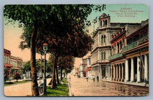 CUBA HAVANA PRADO PROMENADE CLERK BUILDING ANTIQUE POSTCARD