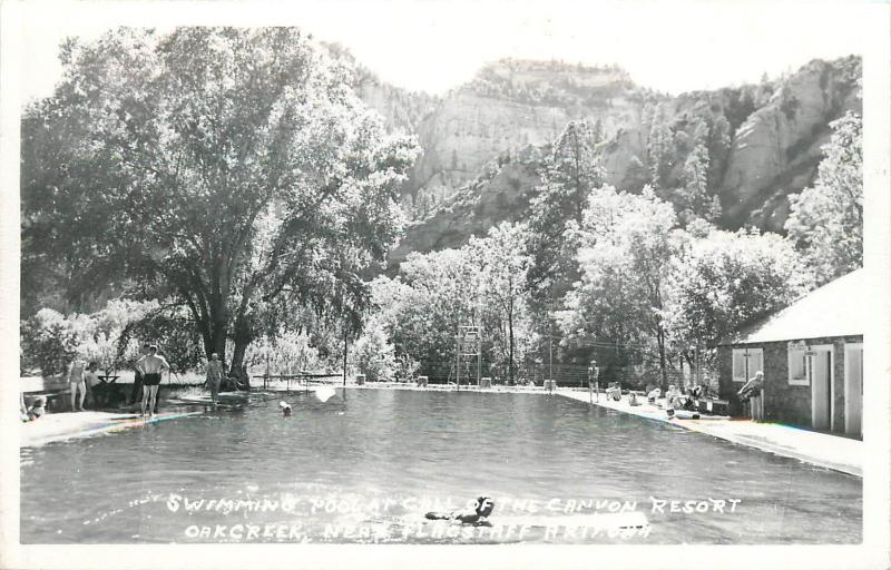 Swimming Pool, Chill der Canyon Resort, Eiche Creek Echt Foto Postkarte