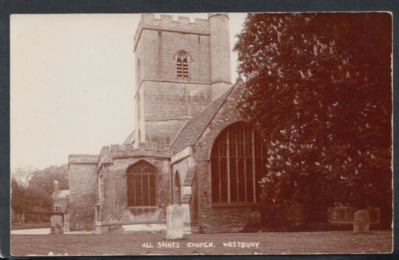 Wiltshire Postcard - All Saints Church, Westbury   RS13570