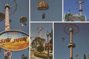 Knott's Berry Farm's Parachute Stuntman Sky Jump USA Rare Postcard