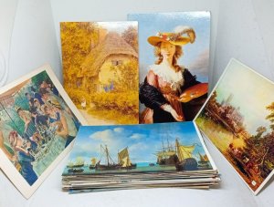 Job Lot Bulk Buy 50x  Interesting Unused Vintage Art Postcards Paintings Etc