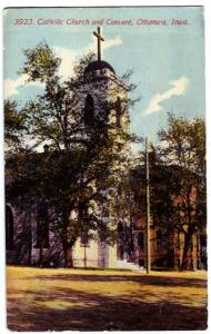 Old OTTUMWA Iowa Ia Postcard Church and Convent