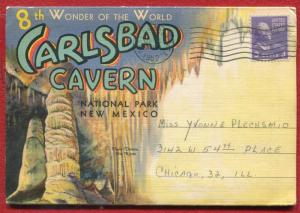 Carlsbad Caverns New Mexico postcard folder linen foldout nm #4