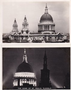 St Saint Pauls Dome Cathedral Floodlit 2x London Postcard s