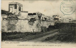 CPA AK Casablanca - Effets des Tirs sur les Remparts en 1907 MAROC (1082591)