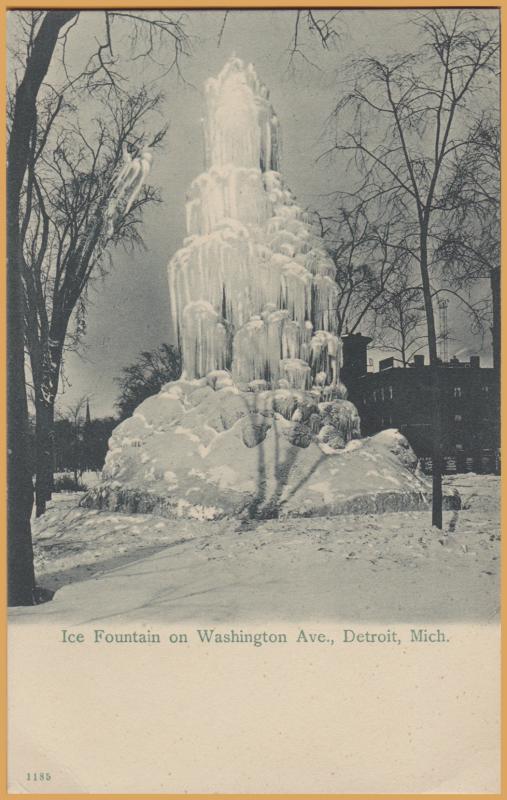 Detroit, Mich., Ice fountain on Washington Ave.