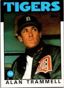 1986 Topps Baseball Card Alan Trammell Detroit Tigers sk2610