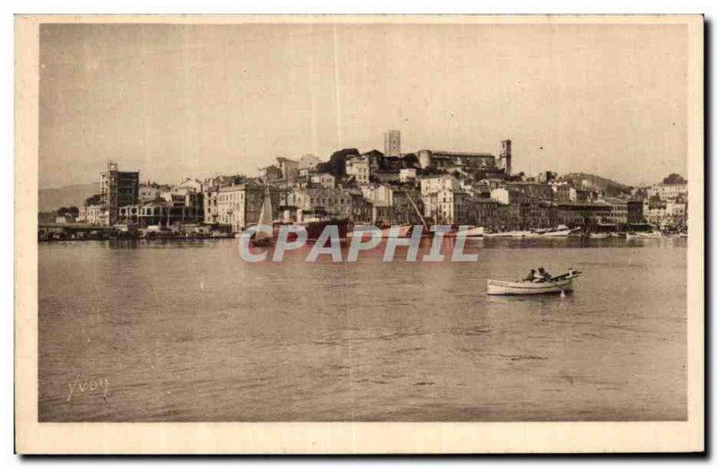 Cannes - The Port and Mont Chevalier - Old Postcard