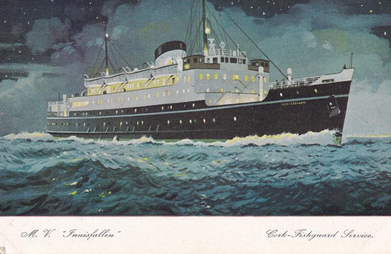 MV Innisfallen Cork To Fishguard Service Steamship Ship Photocard