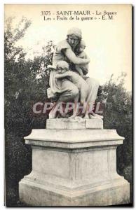 Old Postcard Saint Maur Le Square Fruits of War