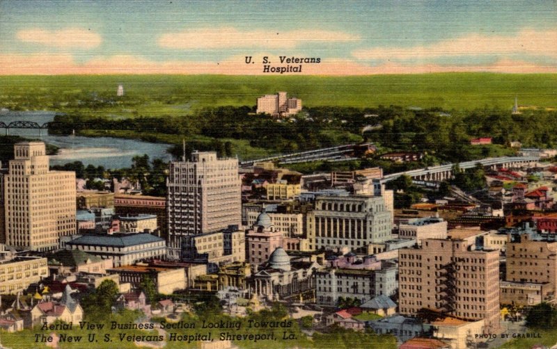 Louisiana Shreveport Business Section Aerial View Looking Towards U S Veteran...