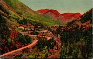 Vtg Irontop Loops Red Mountains Million Dollar Highway Colorado CO Postcard