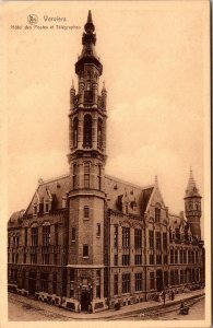 VINTAGE POSTCARD CENTRAL OFFICE FOR POSTS AND TELEGRAPHS VERVIERS BELGIUM c 1920