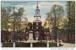 Pennslyvania Philadelphia Barry Statue and Independence Hall