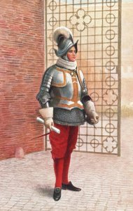 Vintage Postcard 1910s Swiss Guard officer in half gala and large uniform Sweden