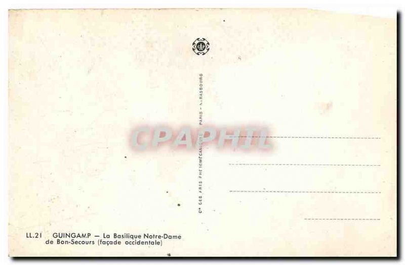 Old Postcard Guingamp Basilique Notre Dame de Bon Secours western façade