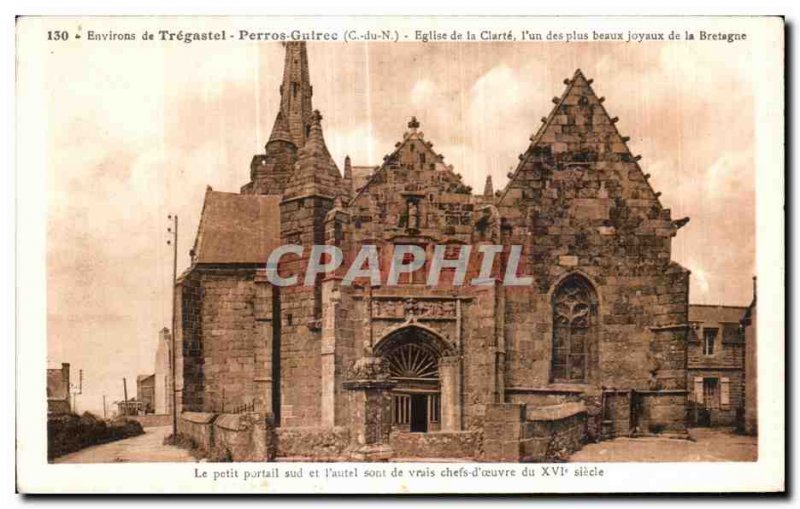 Old Postcard Around Tregastel Perros Guirec Church of Clarity