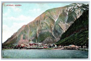 1908 Buildings Houses Mountains Snowcapped Groves View Juneau Alaska AK Postcard 