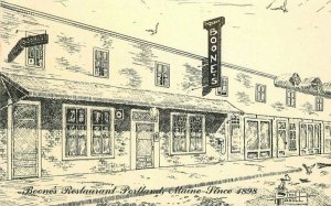 Maine Portland Boone's Restaurant #4898 Brown Bigelow 1950s Postcard 22-4427