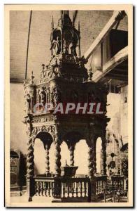 Old Postcard Guimiliau Interior of I & # 39Eglise The Baptistry
