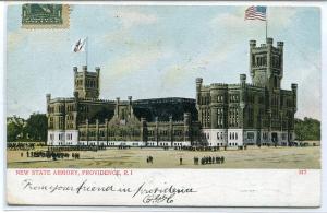 State Armory Providence Rhode Island 1906 postcard