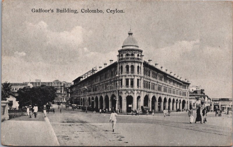Sri Lanka Ceylon Gaffoor's Building Colombo Ceylon Vintage Postcard C068
