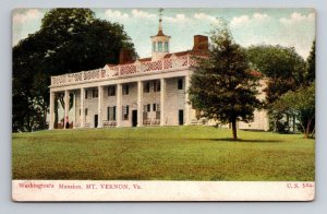 Washington's Mansion View In Mount Vernon Virginia Vintage Unposted