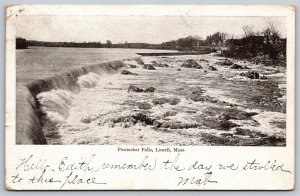 Lowell Massachusetts UDB Postcard Pawtucket Falls Metropolitan News Co  