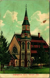 Congregational Church Wauregan Connecticut CT 1912 Postcard Q14