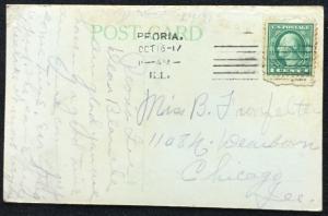 Postcard Used FN Bank Peoria IL LB