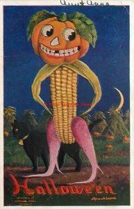 265417-Halloween, IAP 1908 No IAP02-3, Bernhardt Wall, Black Cat & JOL Corn Man