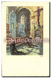 Postcard Old La Clarte the church Notre Dame