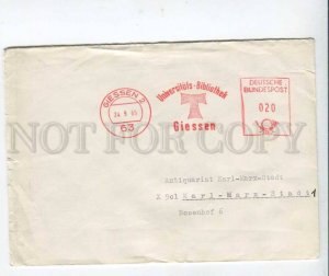 290492 GERMANY 1965 year Giessen library Postage meter COVER