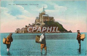 Old Postcard Mont St Michel Cote North East Fishing Fisherman