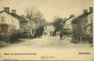 sweden, SANDVIKEN, Parti af Arbetarebostäderna (1899) Postcard