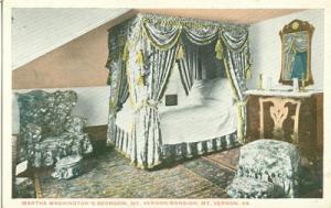 Martha Washington's Bedroom, Mt. Vernon Mansion, VA, 1920...