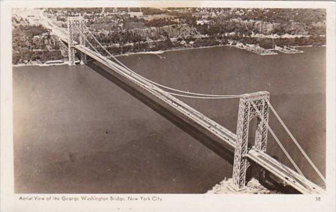 New York City George Washington Bridge Aerial View Real Photo