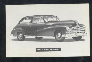 1948 PONTIAC TWO DOOR CAR DEALER ADVERTISING POSTCARD STORM LAKE IOWA