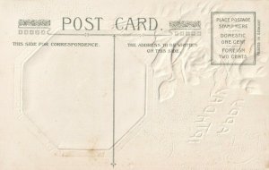 Vtg Postcard John Winsch Happy Birthday Silk Gilded Embossed Unused
