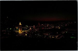 Aerial View Country Club Plaza Xmas Lights Kansas City MO Vtg Postcard C75