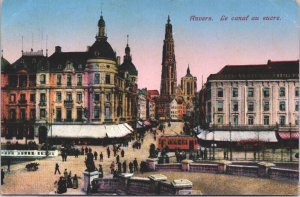 Belgium Antwerp Anvers La Canal au Sucre Vintage Postcard 03.20