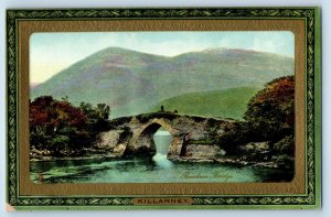 Killarney Ireland Postcard Brickeen Bridge c1910 Framed Gem Glosso Tuck Art