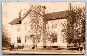 Manistee Michigan~First Ward School~Men Teachers~Boys in Knickers~c1908 RPPC