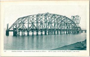 Quebec Bridge, Suspended Span Built at Sillery Canada Vintage Postcard R11