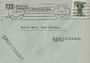 Wiener Volksbuchhandlung German Publishers Cover Envelope