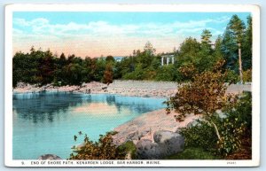 BAR HARBOR, Maine ME ~ End of Shore Path KENARDEN LODGE c1920s  Postcard