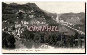 Old Postcard Lourdes Basilica and I & # 39Esplanade
